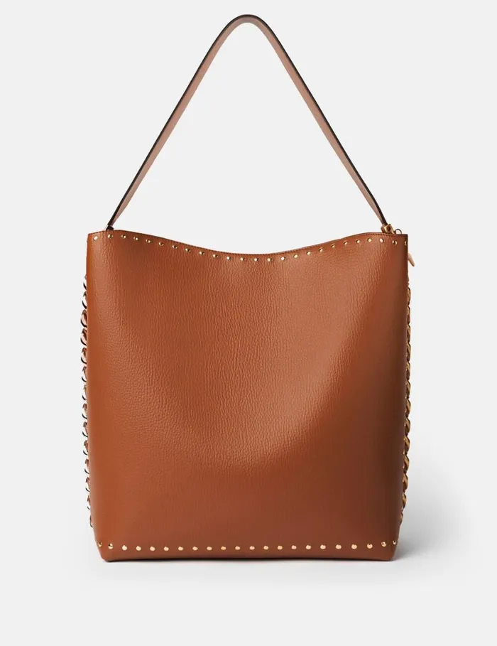Women Frayme Studded Grainy Alter Mat Tote Bag Pecan Stella McCartney Frayme Bag Women Frayme Studded Grainy Alter Mat Tote Bag Pecan Stella McCartney Frayme Bag