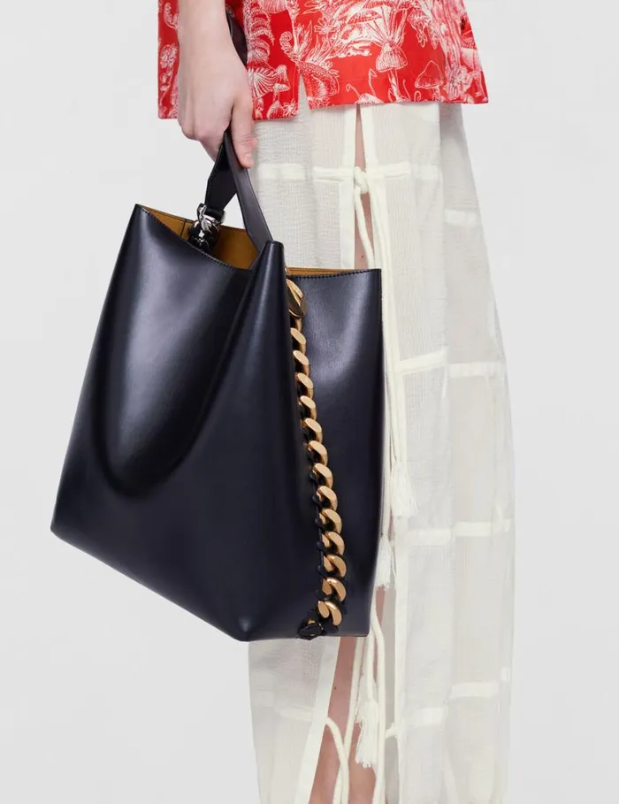 Women Frayme Tote Bag Black Stella McCartney TopHandle Bags