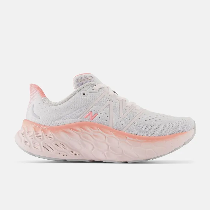 Women Fresh Foam X More V4 Quartz Grey With Washed Pink And Grapefruit New Balance Running
