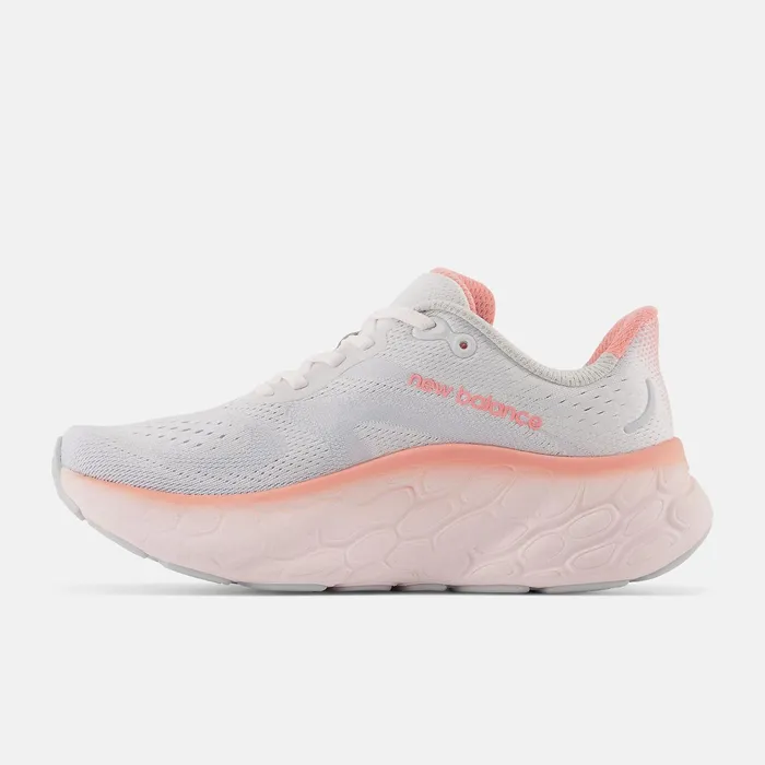 Women Fresh Foam X More V4 Quartz Grey With Washed Pink And Grapefruit New Balance Running