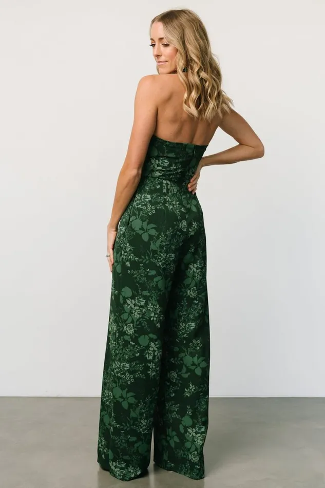Women Freya Halter Jumpsuit Emerald Floral Baltic Born Jumpsuits and Rompers Women Freya Halter Jumpsuit Emerald Floral Baltic Born Jumpsuits and Rompers