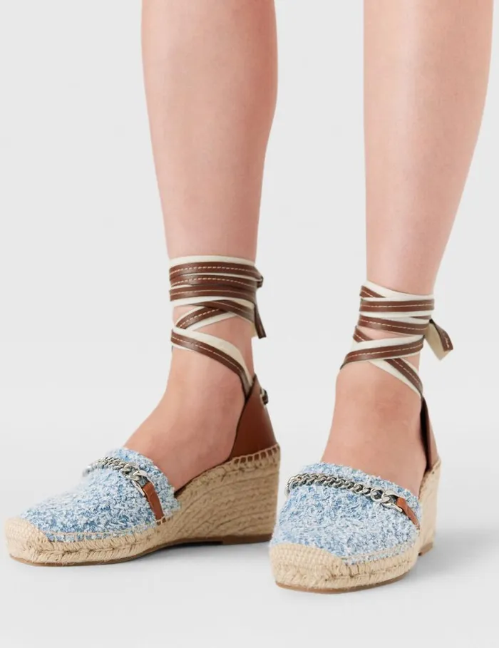 Women Gaia Boucl Platform Espadrille Wedges Dark Blue Denim Stella McCartney Espadrilles Women Gaia Boucl Platform Espadrille Wedges Dark Blue Denim Stella McCartney Espadrilles