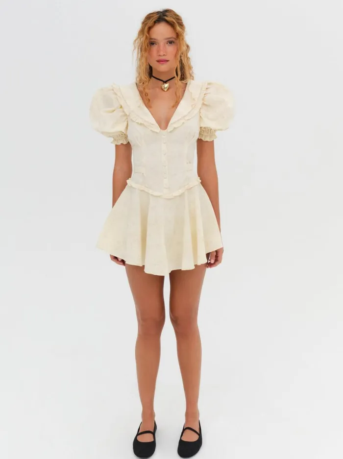 Women Gigi Mini Dress Beige For Love and Lemons Dresses Women Gigi Mini Dress Beige For Love and Lemons Dresses