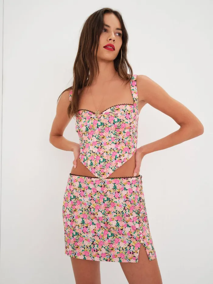Women Gladiola Corset Top Multi For Love and Lemons Tops
