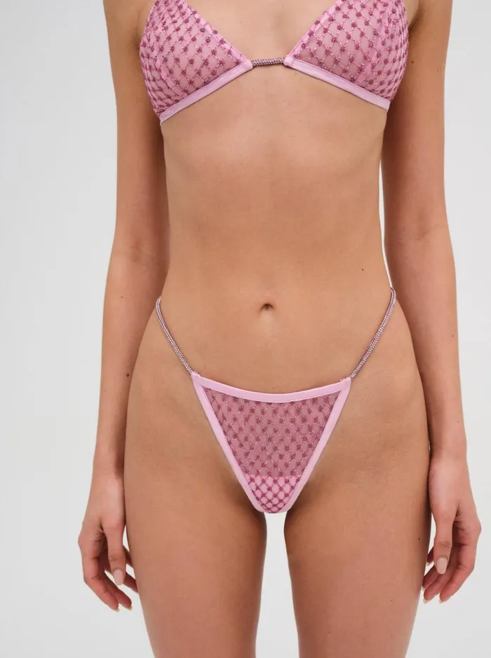 Women Glitter Thong Panty Pink For Love and Lemons Lingerie Women Glitter Thong Panty Pink For Love and Lemons Lingerie