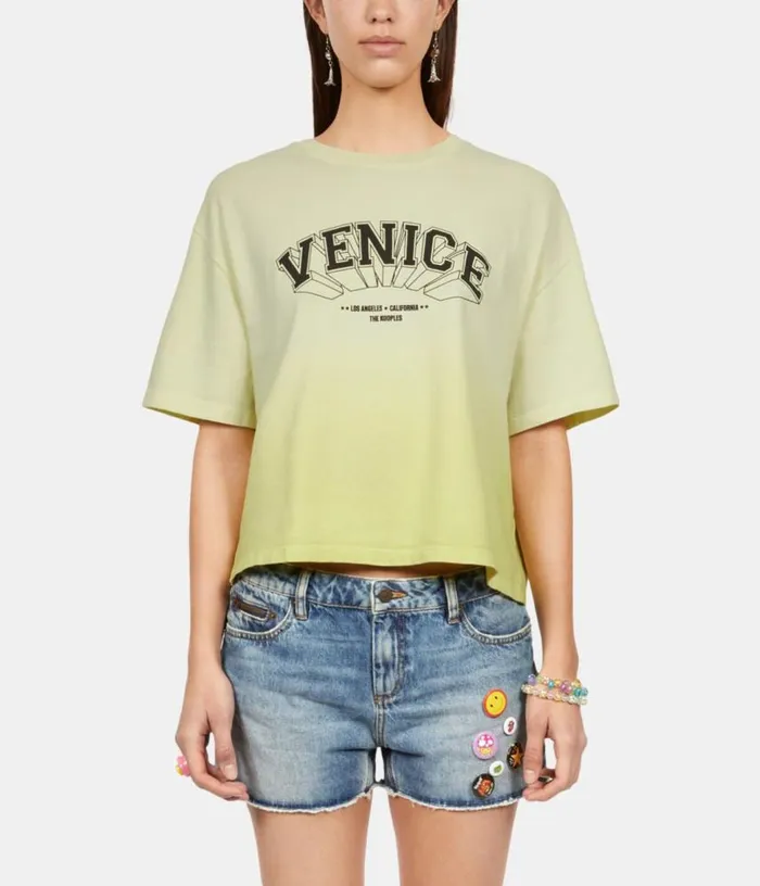 Women Gradient Yellow Tshirt With Venice Serigraphy THE KOOPLES Tshirts