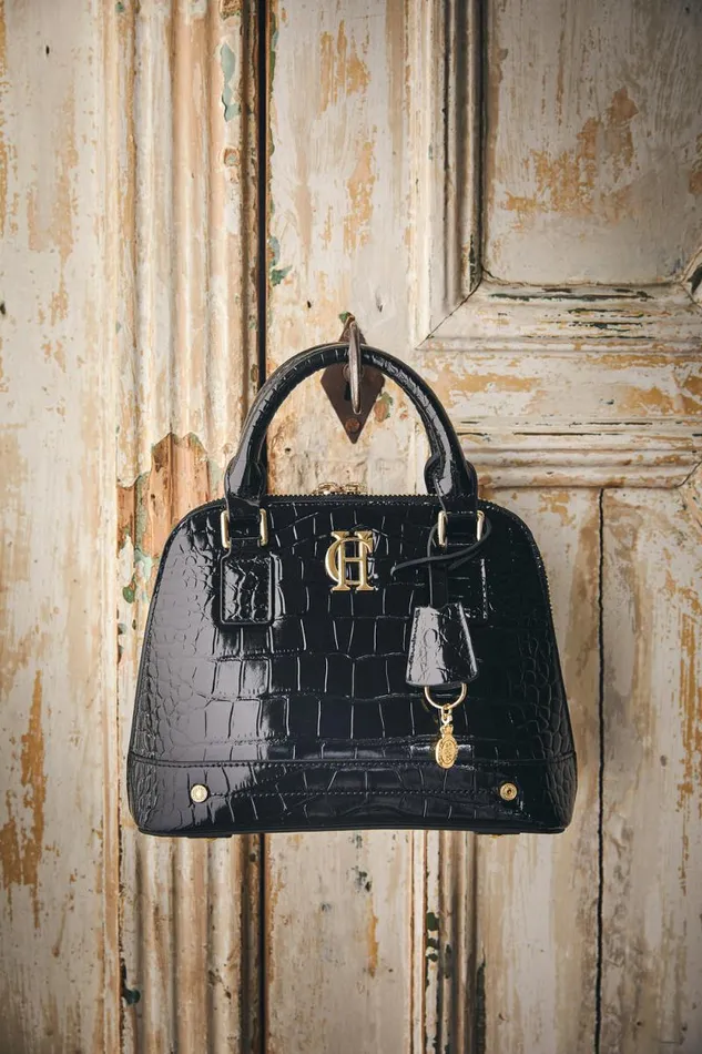 Women Grovesnor Tote Bag Black Croc Holland Cooper Bags