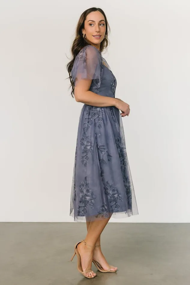 Women Gwyneth Tulle Midi Dress Slate Blue Multi Baltic Born Tulle Styles Women Gwyneth Tulle Midi Dress Slate Blue Multi Baltic Born Tulle Styles