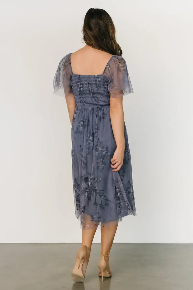 Women Gwyneth Tulle Midi Dress Slate Blue Multi Baltic Born Tulle Styles Women Gwyneth Tulle Midi Dress Slate Blue Multi Baltic Born Tulle Styles
