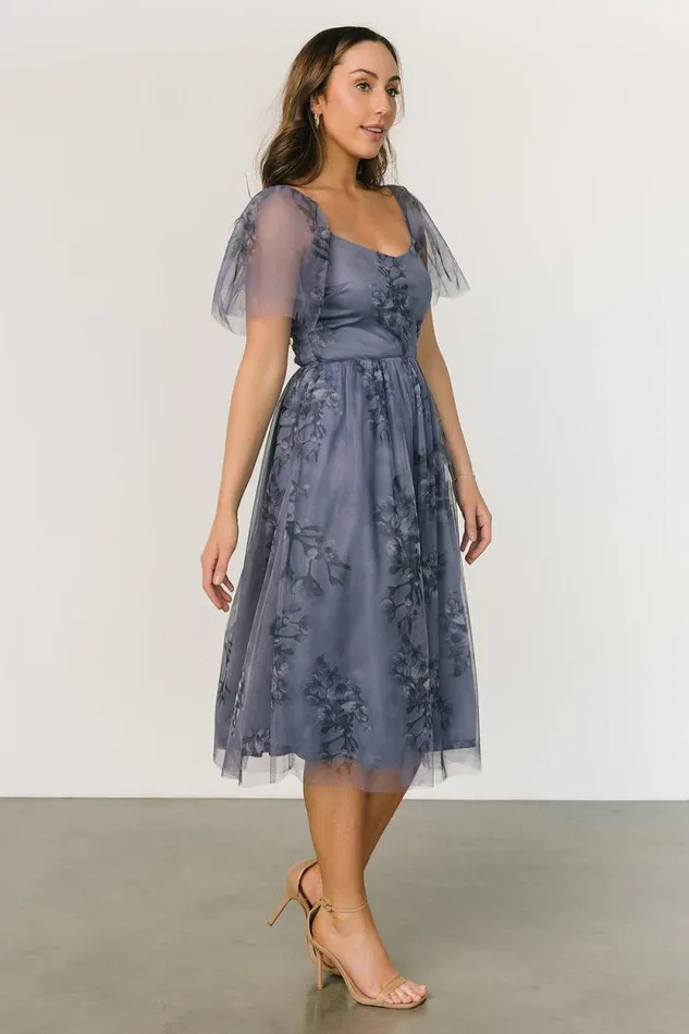 Women Gwyneth Tulle Midi Dress Slate Blue Multi Baltic Born Tulle Styles Women Gwyneth Tulle Midi Dress Slate Blue Multi Baltic Born Tulle Styles