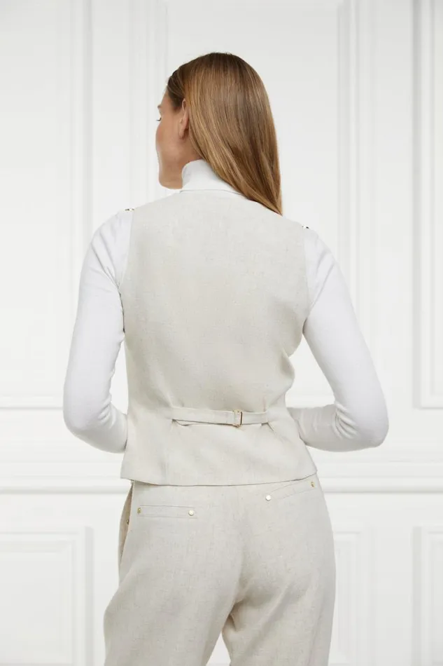 Women Hampton Waistcoat Natural Linen Holland Cooper Tailoring Women Hampton Waistcoat Natural Linen Holland Cooper Tailoring