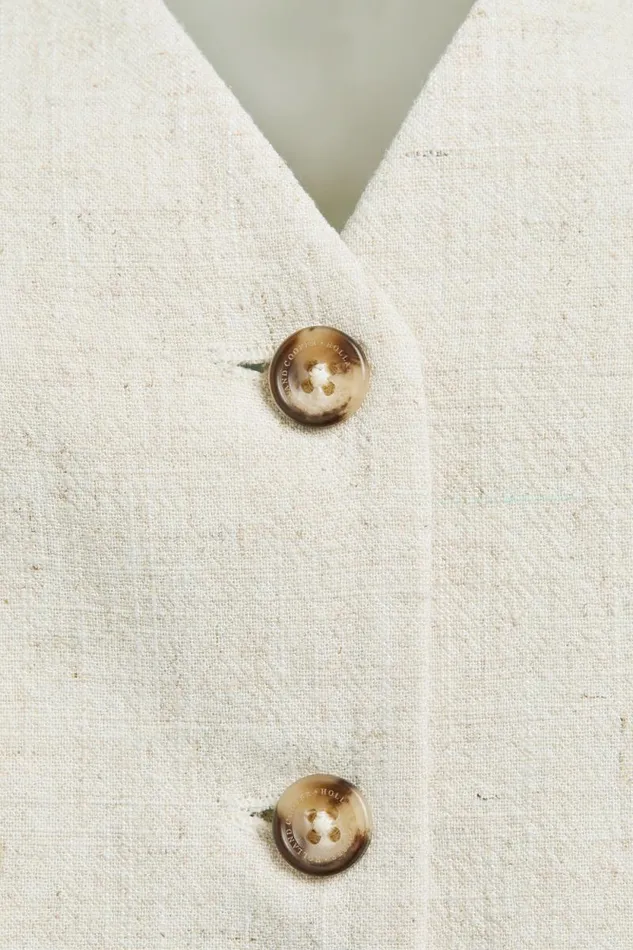 Women Hampton Waistcoat Natural Linen Holland Cooper Tailoring Women Hampton Waistcoat Natural Linen Holland Cooper Tailoring