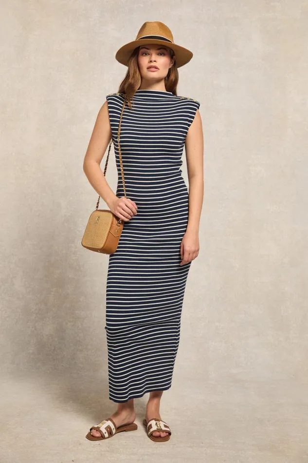 Women Harper Maxi Dress Ink Navy Natural Stripe Holland Cooper Dresses Women Harper Maxi Dress Ink Navy Natural Stripe Holland Cooper Dresses
