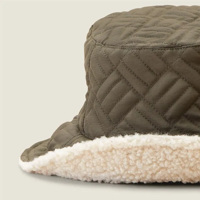 Women Hats and Caps Ariat Reversible Quilted Bucket Hat Olive Green Women Hats and Caps Ariat Reversible Quilted Bucket Hat Olive Green