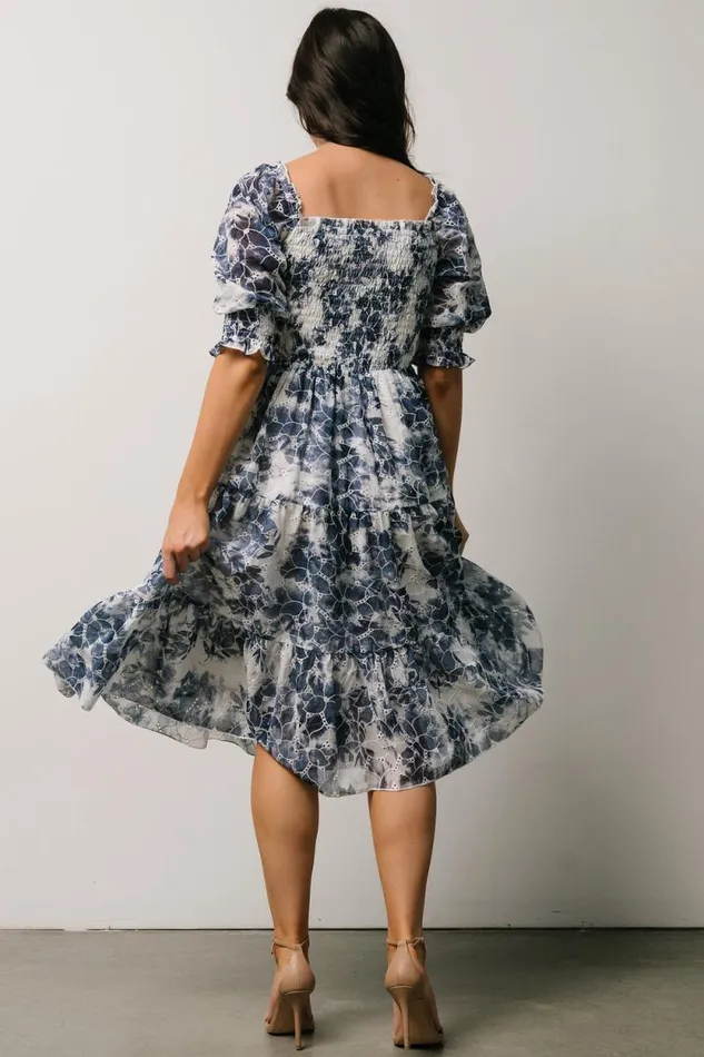 Women Hazel Eyelet Midi Dress Navy Baltic Born Midi Dresses Women Hazel Eyelet Midi Dress Navy Baltic Born Midi Dresses