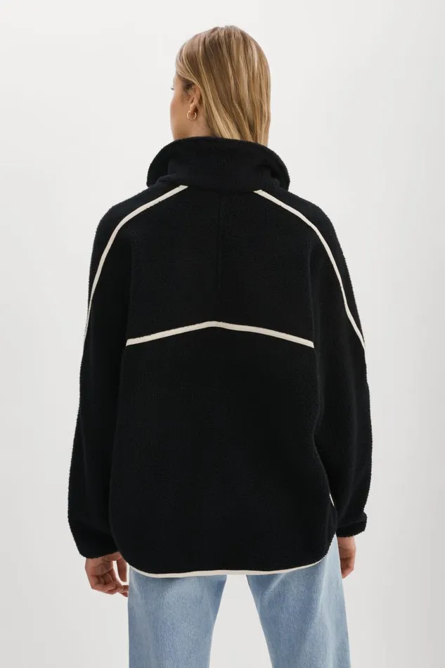 Women HELSA Polar Fleece Pullover Blackivory LAMARQUE Tops Women HELSA Polar Fleece Pullover Blackivory LAMARQUE Tops
