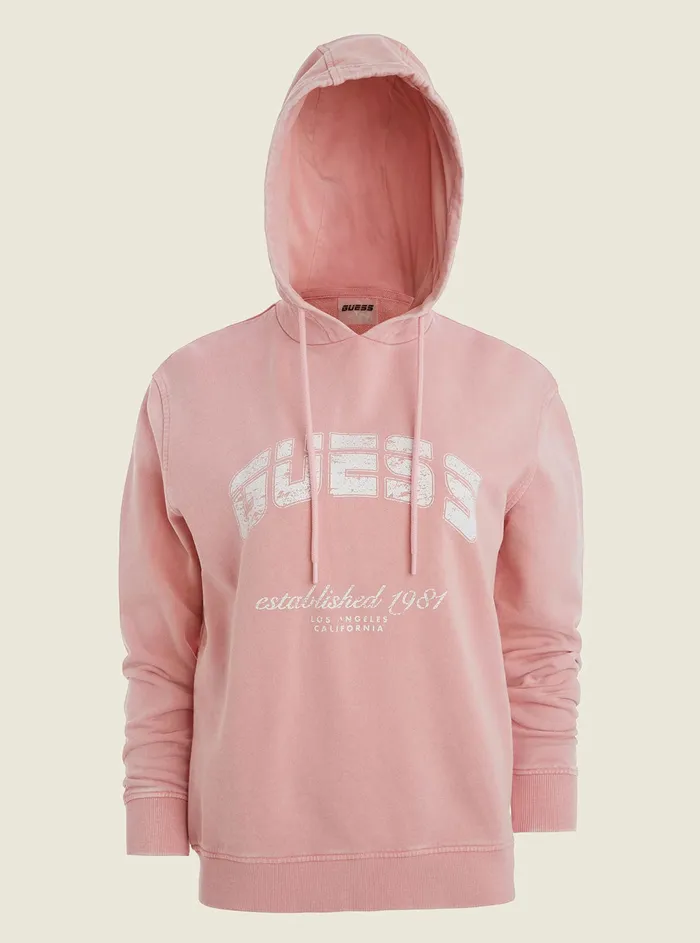 Women Hoodies GUESS Pink Bryony Active Logo Hoodie Jumper Women Hoodies GUESS Pink Bryony Active Logo Hoodie Jumper