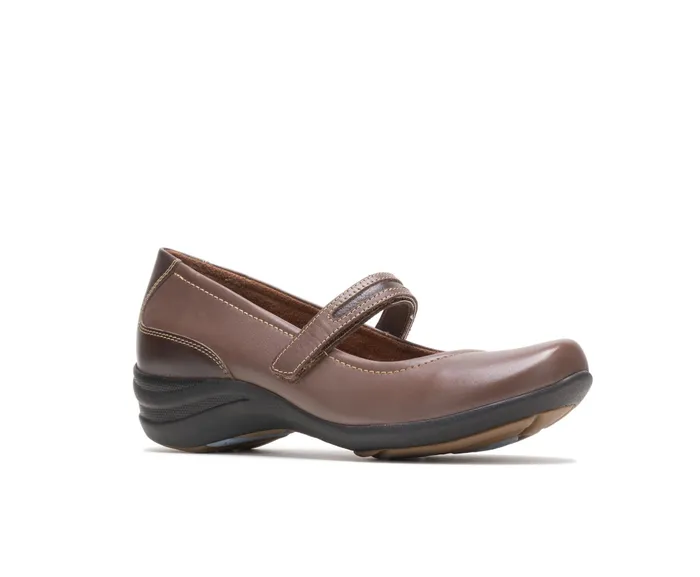 Women Hush Puppies Epic Mary Jane Dark Brown Leather Walking Shoes