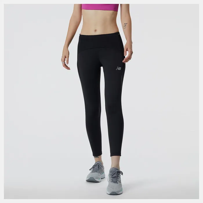 Women Impact Run Crop Black New Balance Pants and Leggings