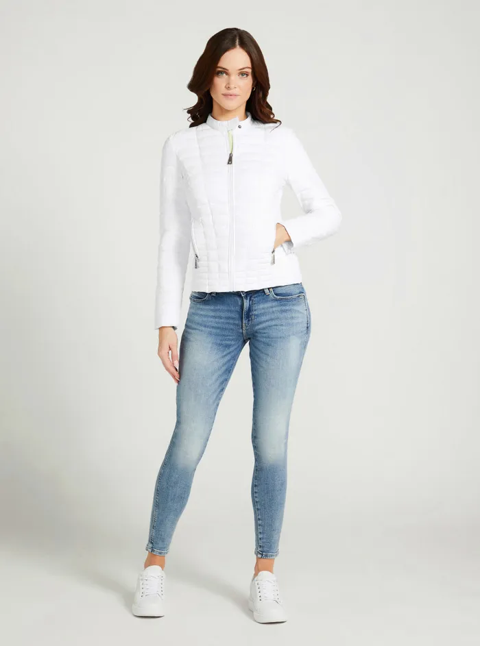 Women Jackets and Coats GUESS Eco White Vona Jacket Women Jackets and Coats GUESS Eco White Vona Jacket