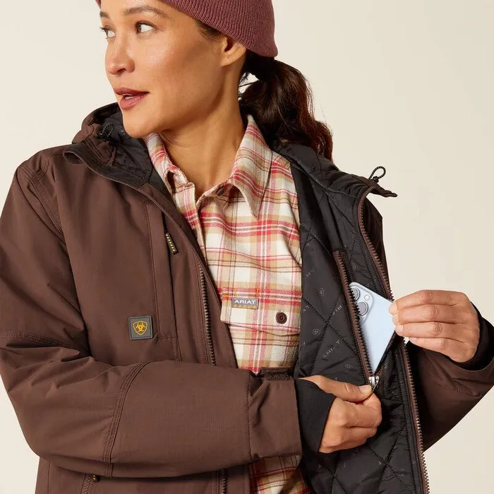 Women Jackets and Vests Ariat Rebar Cordura Ripstop Insulated Jacket Aztec