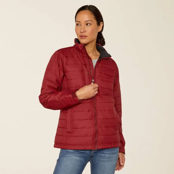 Women Jackets and Vests Ariat Rebar Cordura Ripstop Lightweight Insulated Jacket Cabernet