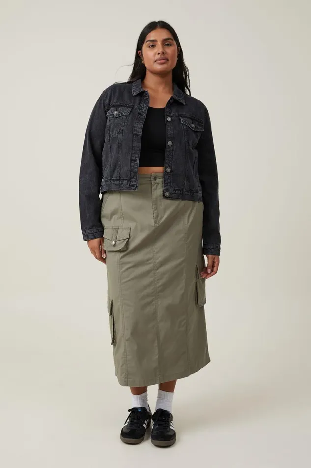 Women Jackets Cotton On Girlfriend Denim Jacket Graphite Black