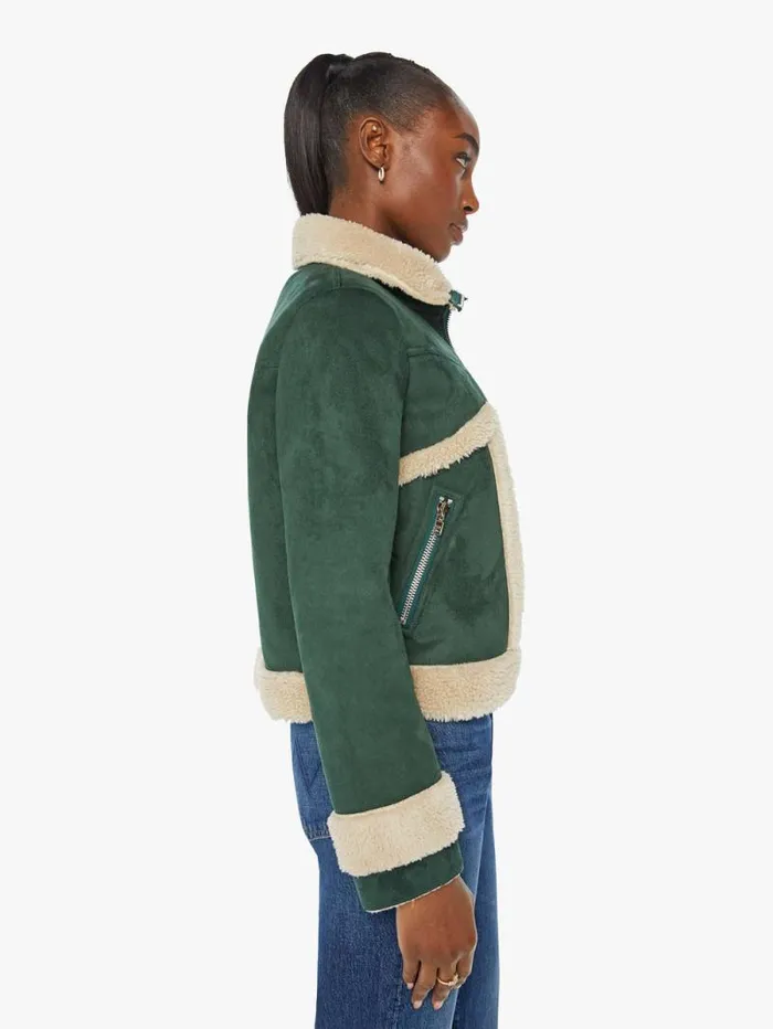 Women Jackets Mother Denim The Zip Pocket Roamer Green dark
