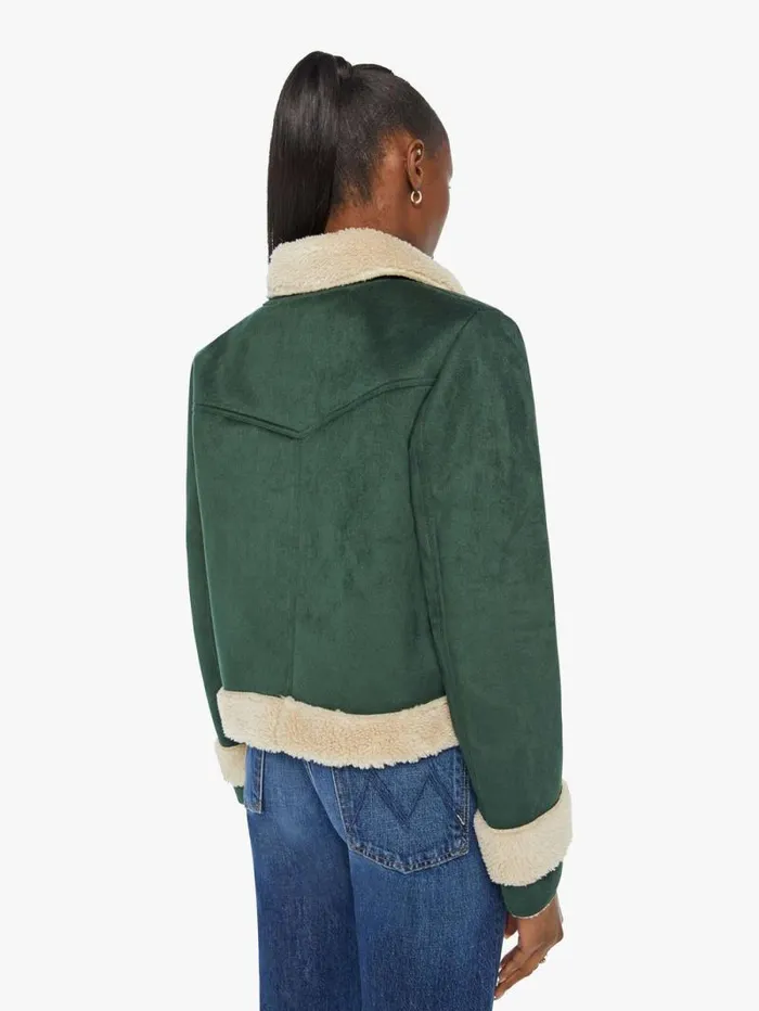 Women Jackets Mother Denim The Zip Pocket Roamer Green dark