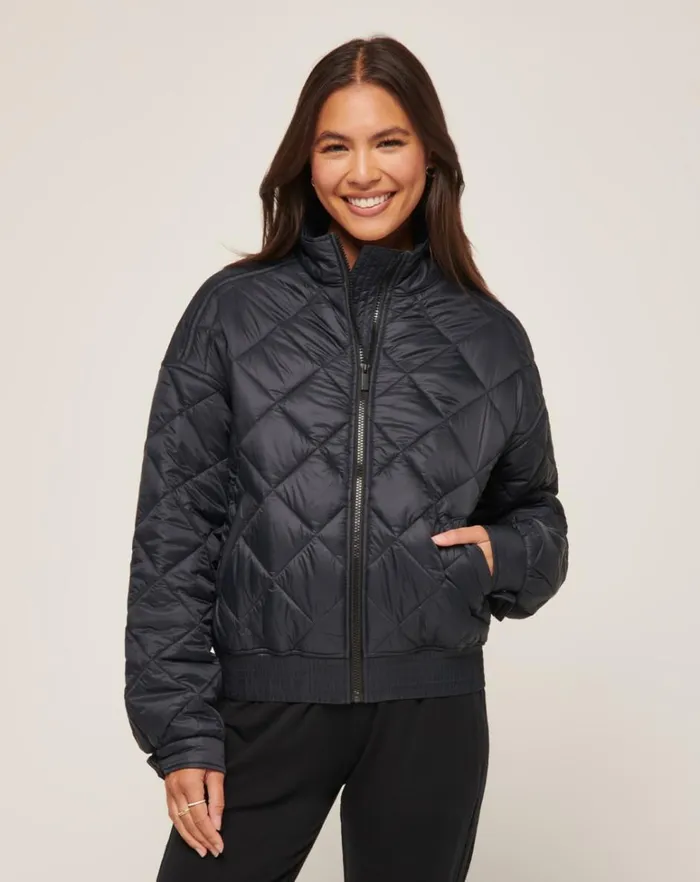 Women Jackets TravisMathew LIGHTS AT NIGHT QUILTED JACKET Obsidian