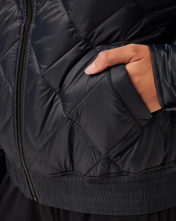 Women Jackets TravisMathew LIGHTS AT NIGHT QUILTED JACKET Obsidian