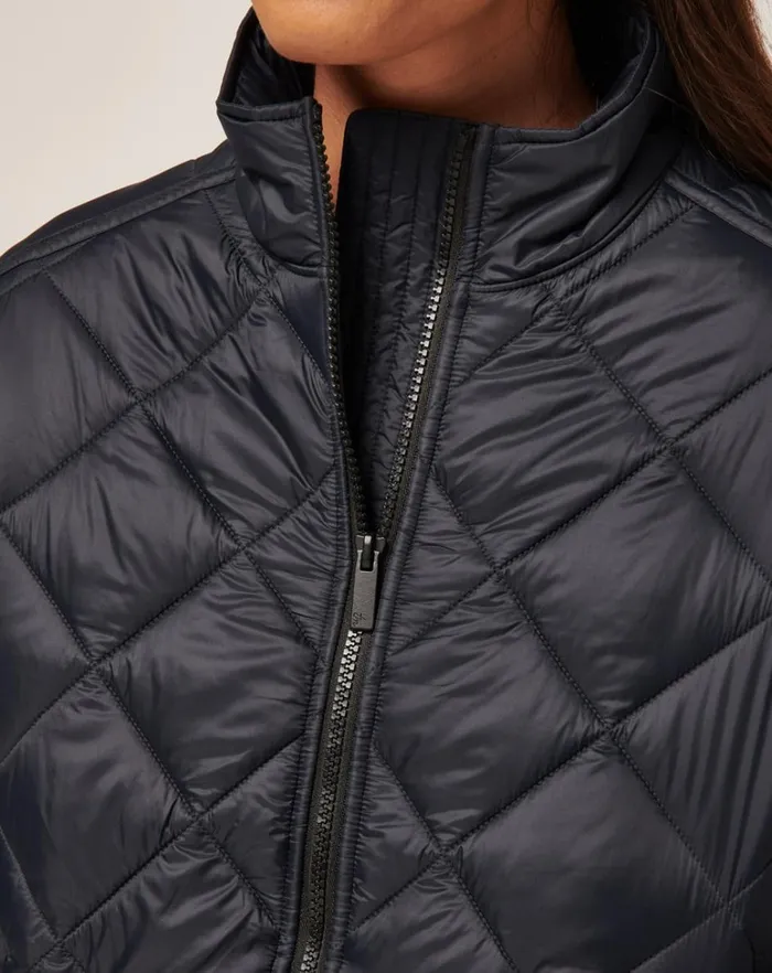 Women Jackets TravisMathew LIGHTS AT NIGHT QUILTED JACKET Obsidian