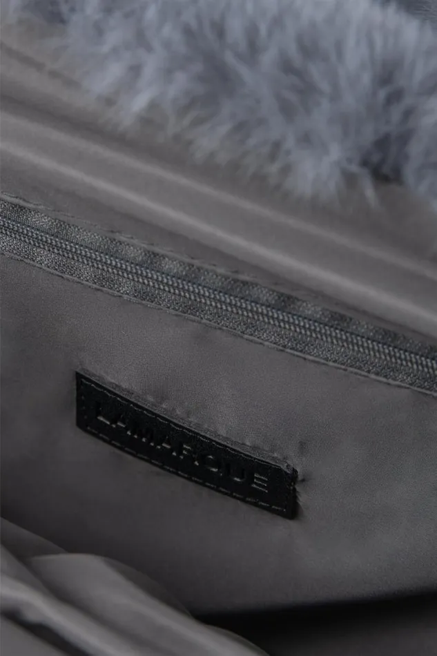 Women JADE Faux Fur Tote Bag Smoky Blue LAMARQUE Bags Women JADE Faux Fur Tote Bag Smoky Blue LAMARQUE Bags