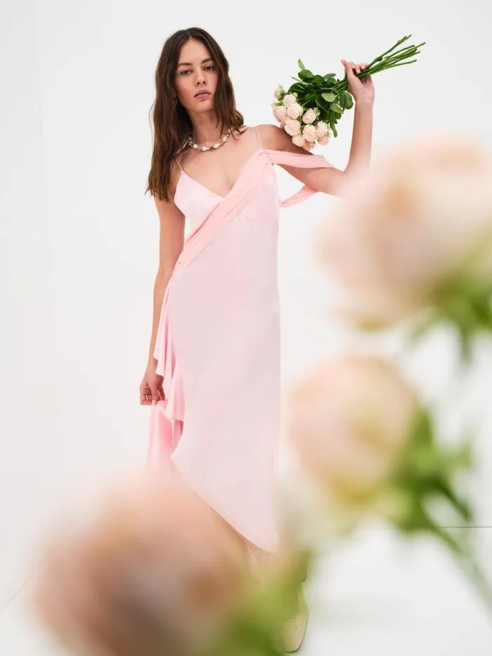Women James Maxi Dress Coral For Love and Lemons Dresses