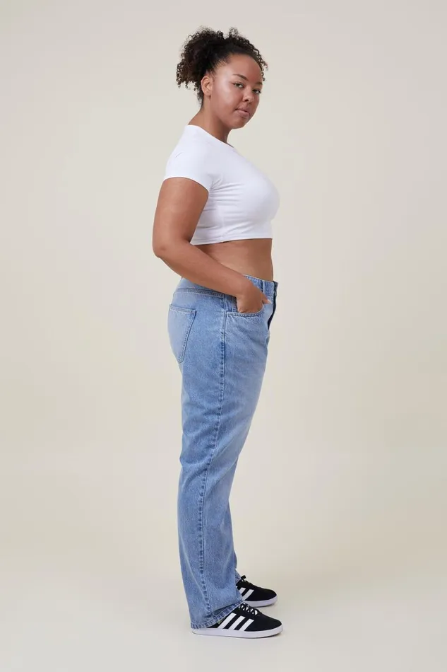 Women Jeans Cotton On Long Straight Jean Bells Blue