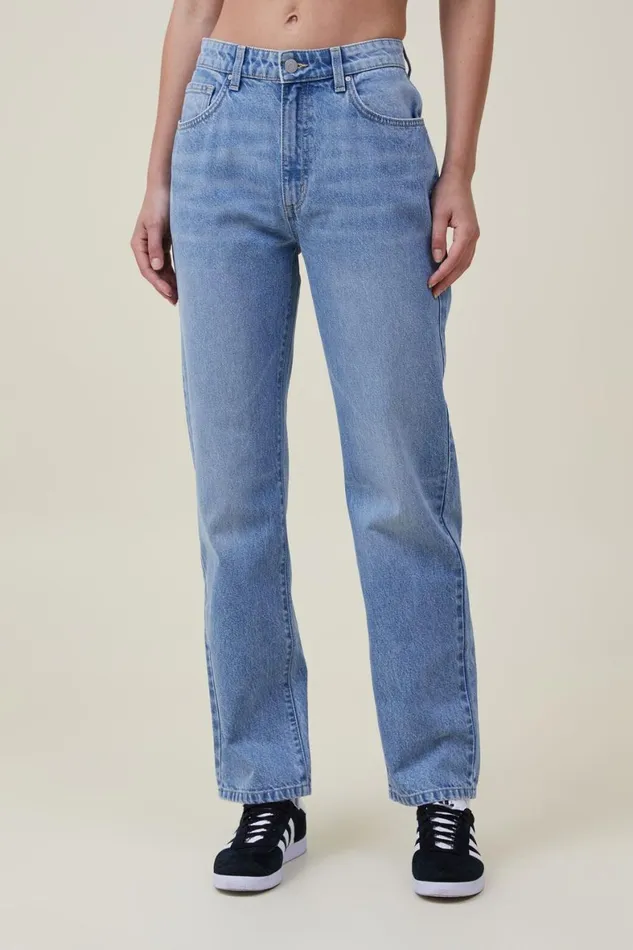 Women Jeans Cotton On Long Straight Jean Bells Blue
