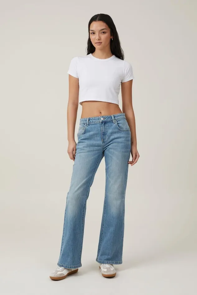Women Jeans Cotton On Stretch Bootcut Flare Jean Jewel Blue