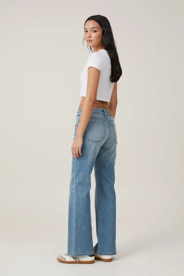 Women Jeans Cotton On Stretch Bootcut Flare Jean Jewel Blue
