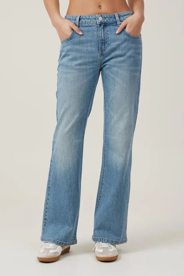 Women Jeans Cotton On Stretch Bootcut Flare Jean Jewel Blue