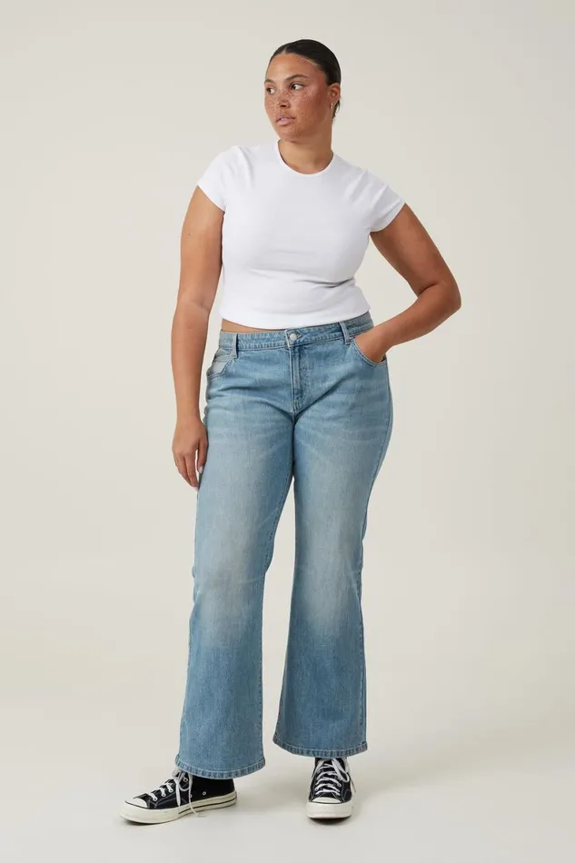 Women Jeans Cotton On Stretch Bootcut Flare Jean Jewel Blue