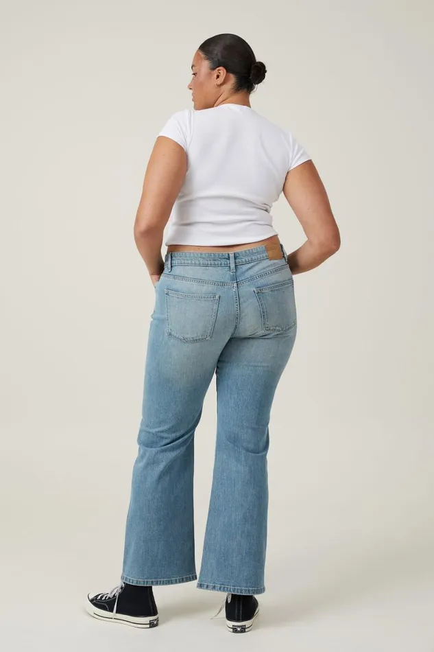 Women Jeans Cotton On Stretch Bootcut Flare Jean Jewel Blue