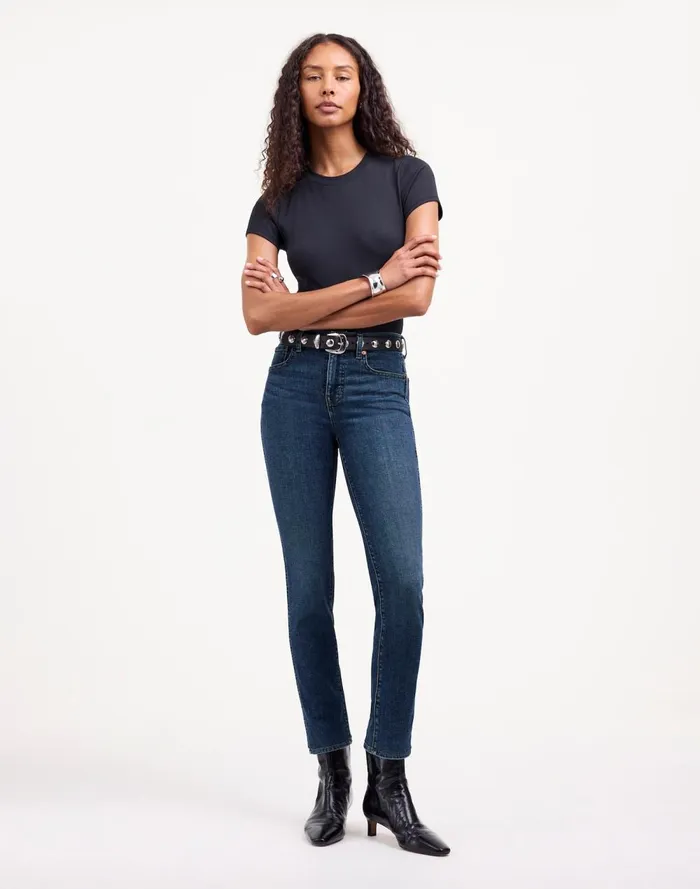 Women Jeans Madewell Stovepipe Jeans Deming Wash