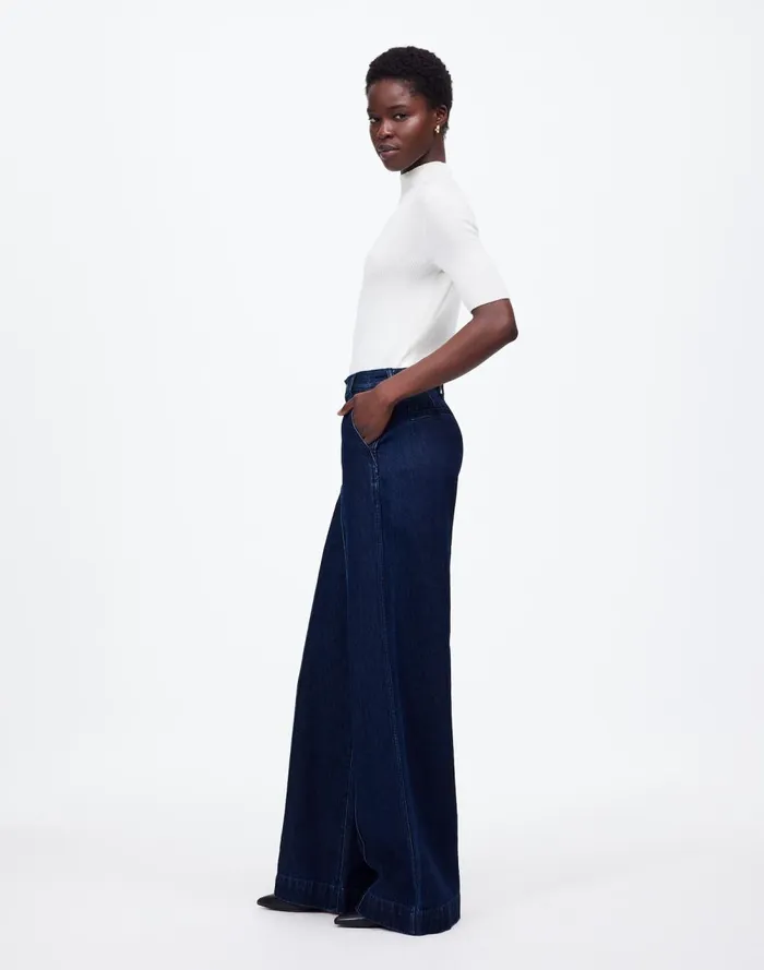 Women Jeans Madewell SuperwideLeg Trouser Jeans Landrum Wash