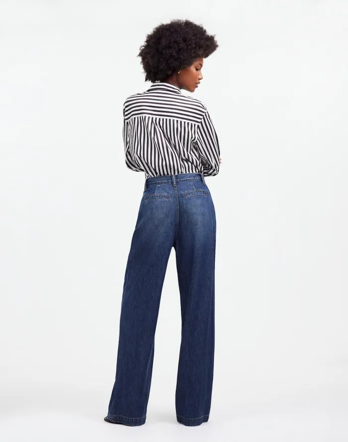 Women Jeans Madewell The Harlow WideLeg Jean Airy Denim Edition Fieldale Wash