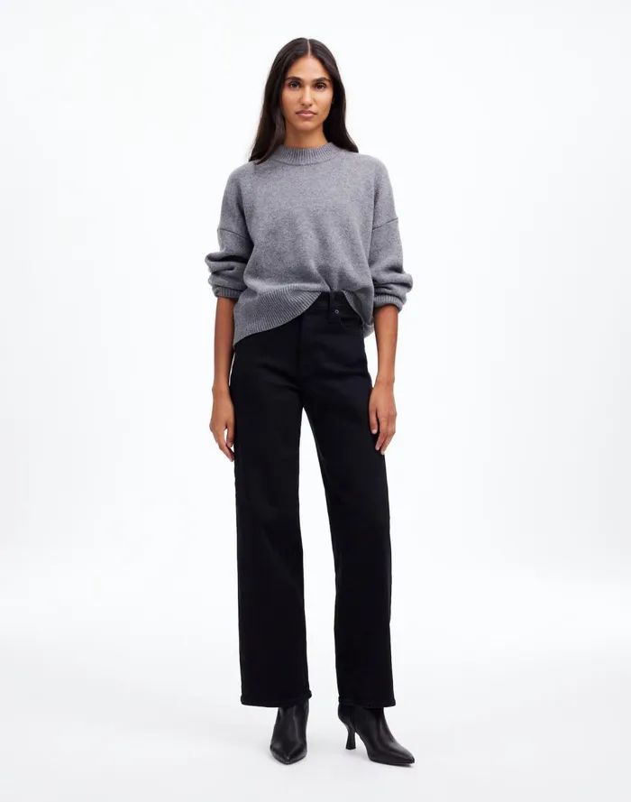 Women Jeans Madewell The Perfect Vintage WideLeg Jean Black Rinse Wash