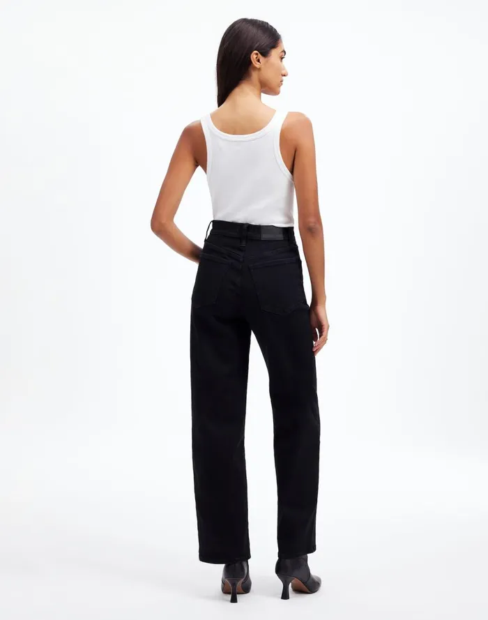 Women Jeans Madewell The Perfect Vintage WideLeg Jean Black Rinse Wash