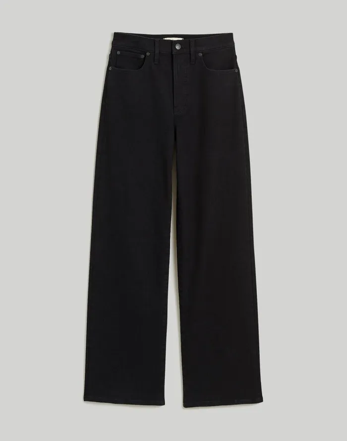 Women Jeans Madewell The Perfect Vintage WideLeg Jean Black Rinse Wash