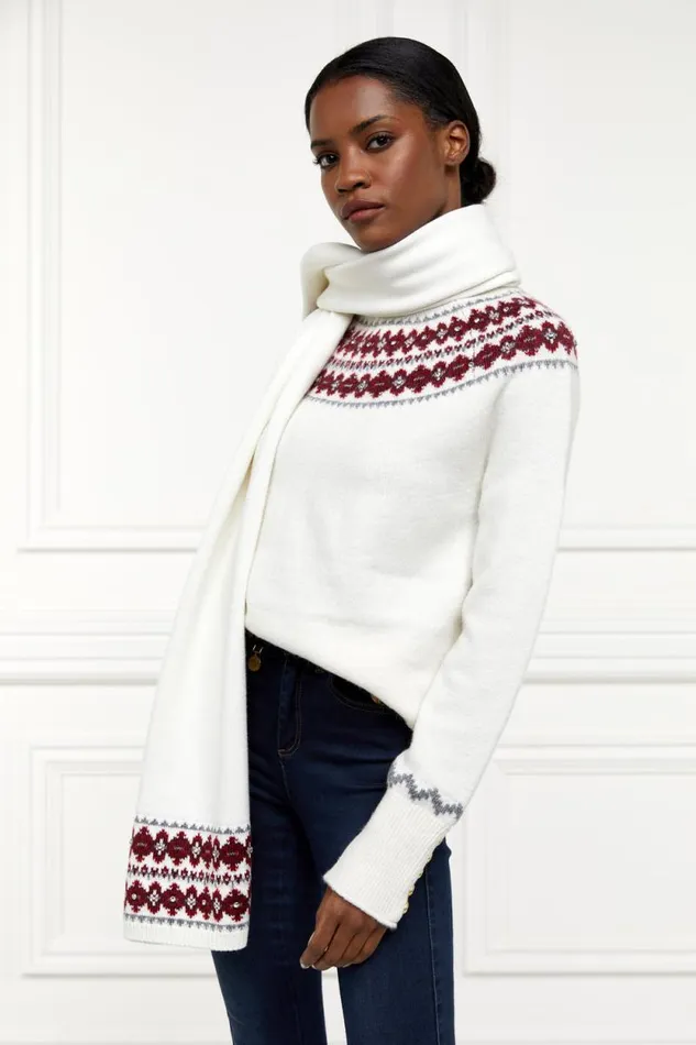 Women Jennifer Fairisle Scarf Natural Holland Cooper Scarves Women Jennifer Fairisle Scarf Natural Holland Cooper Scarves