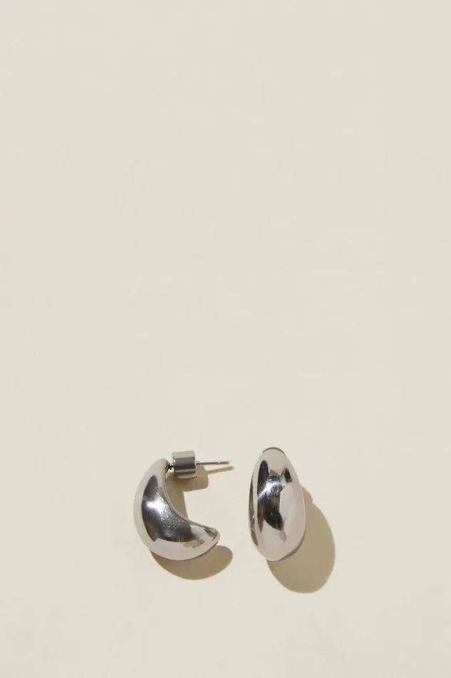 Women Jewelry Cotton On Waterproof Large Hoop Earring Stainless Steel Tear Drop