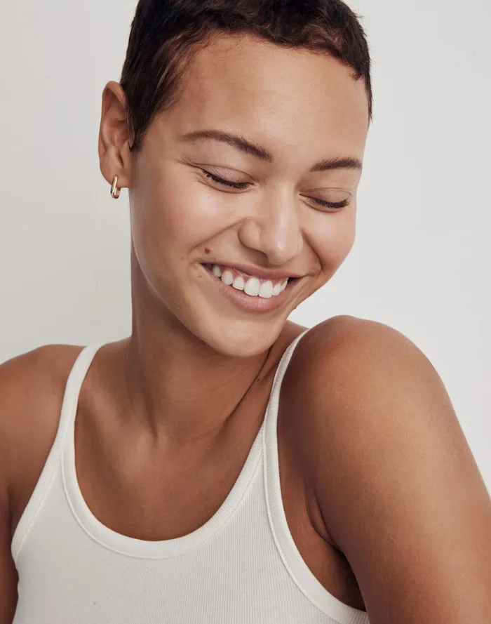 Women Jewelry Madewell DemiFine Carabiner Hoop Earrings 14k Gold